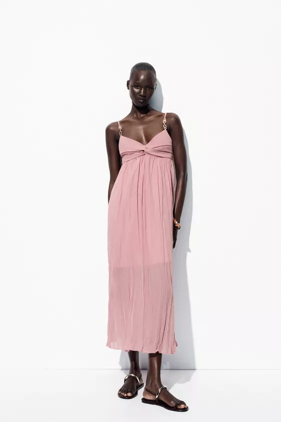 MIDI DRESS WITH APPLIQUÉS | Zara US