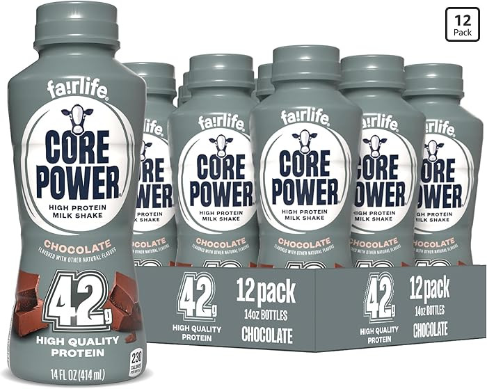 Core Power Elite High Protein Shake, Chocolate, 42g Bottle, 14oz, 12 Pack | Amazon (US)