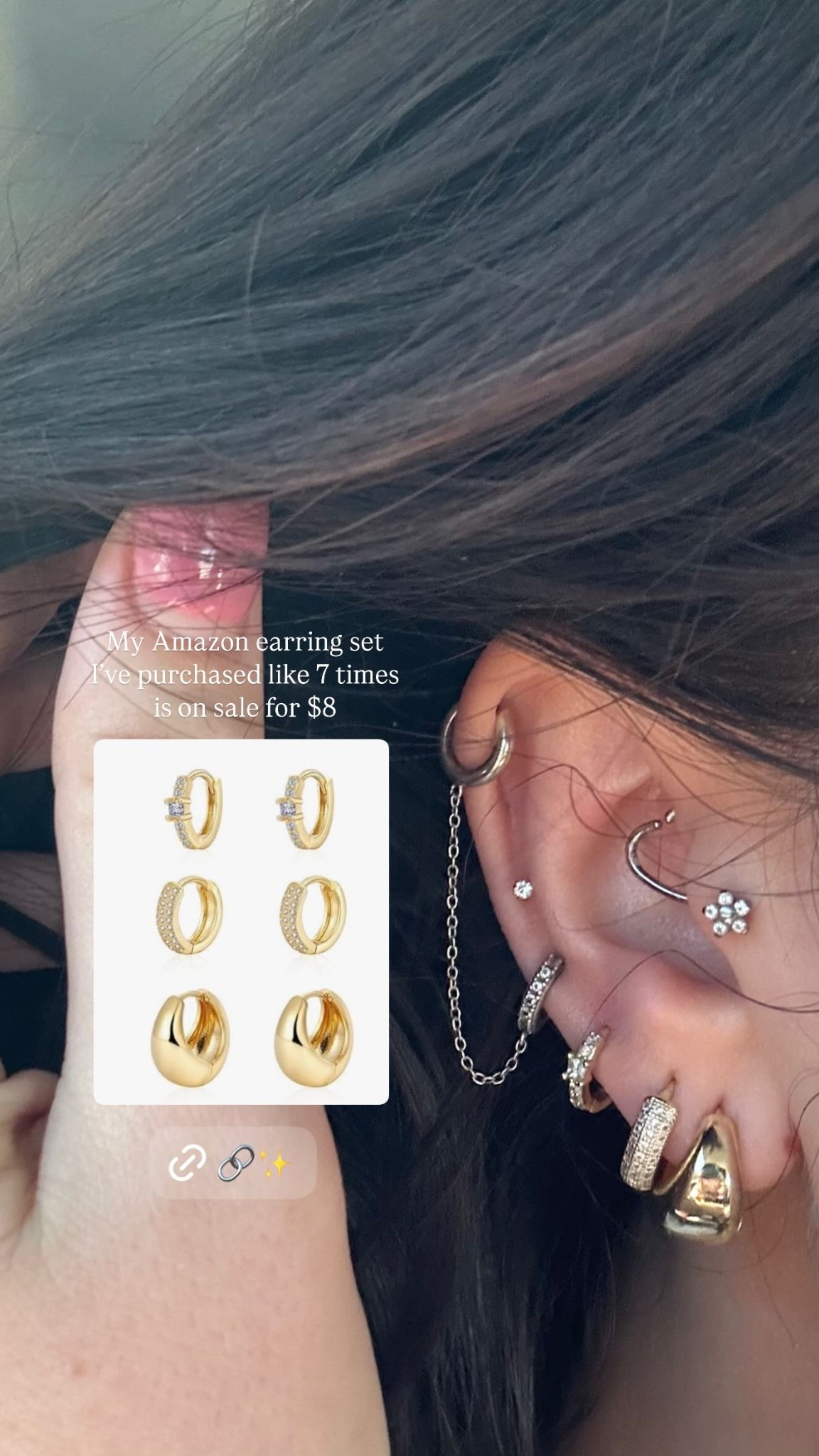 My Amazon earring set I’ve purchased like 7 times is on sale for $8