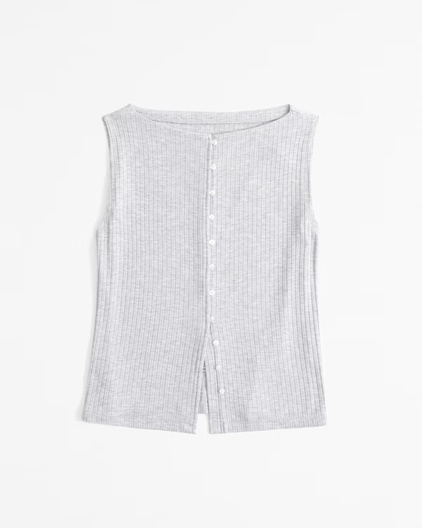 Women's Wide Rib Button-Through Slash Top | Women's Tops | Abercrombie.com | Abercrombie & Fitch (US)