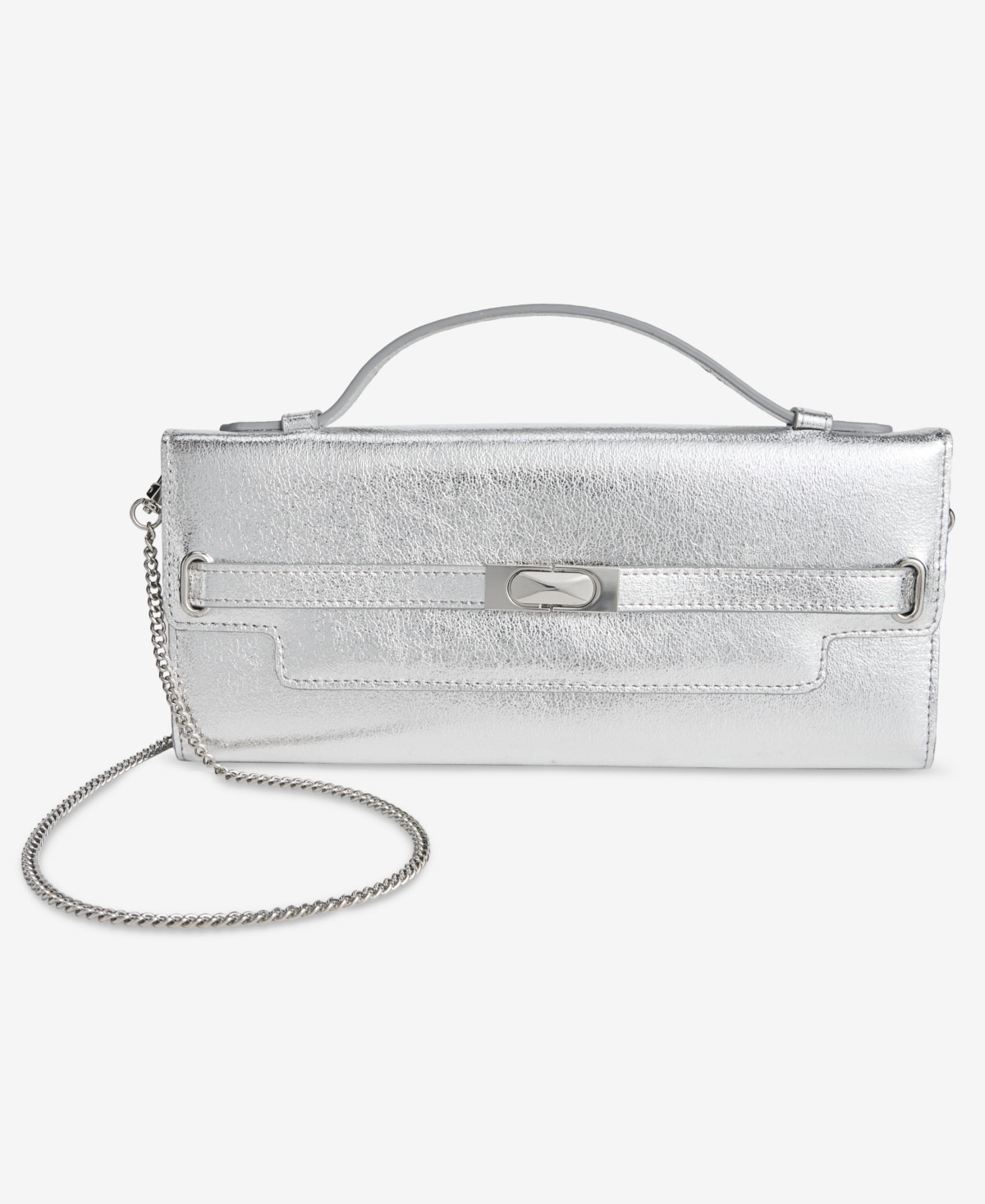 I.n.c. International Concepts Avahh Sculpted Clutch, Exclusively at Macy's - Metallic - Silver (Smooth) | Macy's