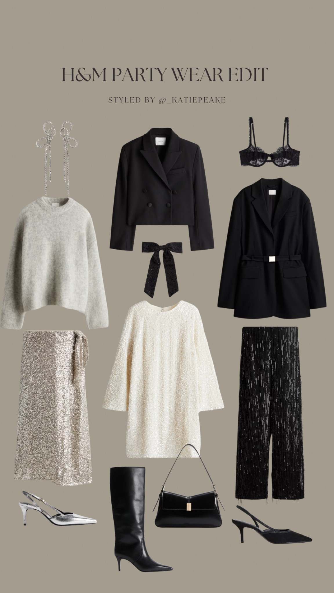 H&M party wear edit 🖤 

Black blazer, sequin skirt, sequin dress, knitwear, hair bow, black boots 

#LTKpartywear #LTKstyletip #LTKuk