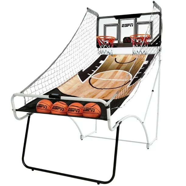 ESPN EZ-Fold 2-Player Arcade Basketball Game, LED Scoring System, White/Black | Walmart (US)