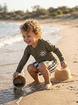 MODNTOGA Baby Boy Girl Swimwear 2Pcs Long Sleeve Swim Bathing Suit Set Toddler Kids Funny Sun Gra... | Amazon (US)