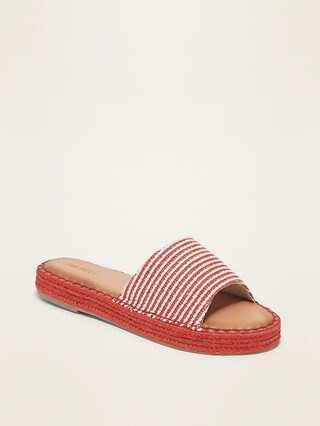 Striped Espadrille Slide Sandals for Women | Old Navy (US)