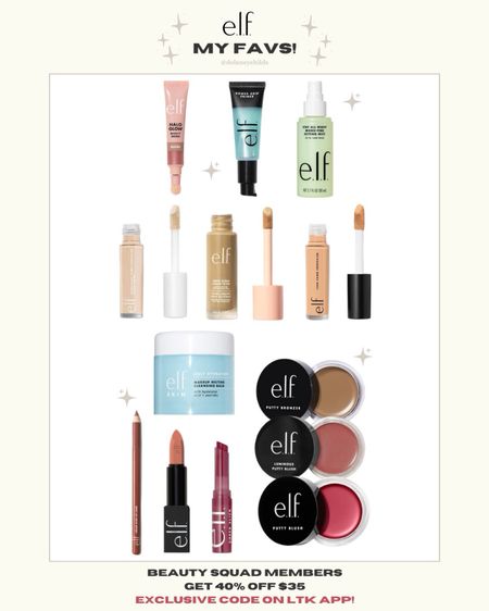 e.l.f. Cosmetics is 40% off $35 orders for their Beauty Squad members! 💋💄
Access the exclusive code “LTKSpring” within the LTK creator app. The LTK Spring Sale is March 8th-11th! 

#LTKSpringSale #LTKbeauty #LTKsalealert
