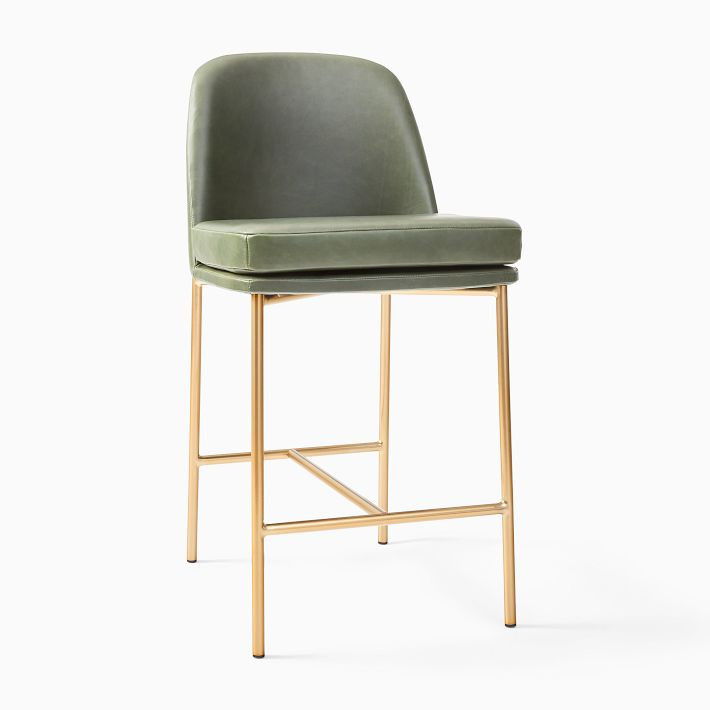 Jack Metal Frame Leather Bar & Counter Stools | West Elm (US)