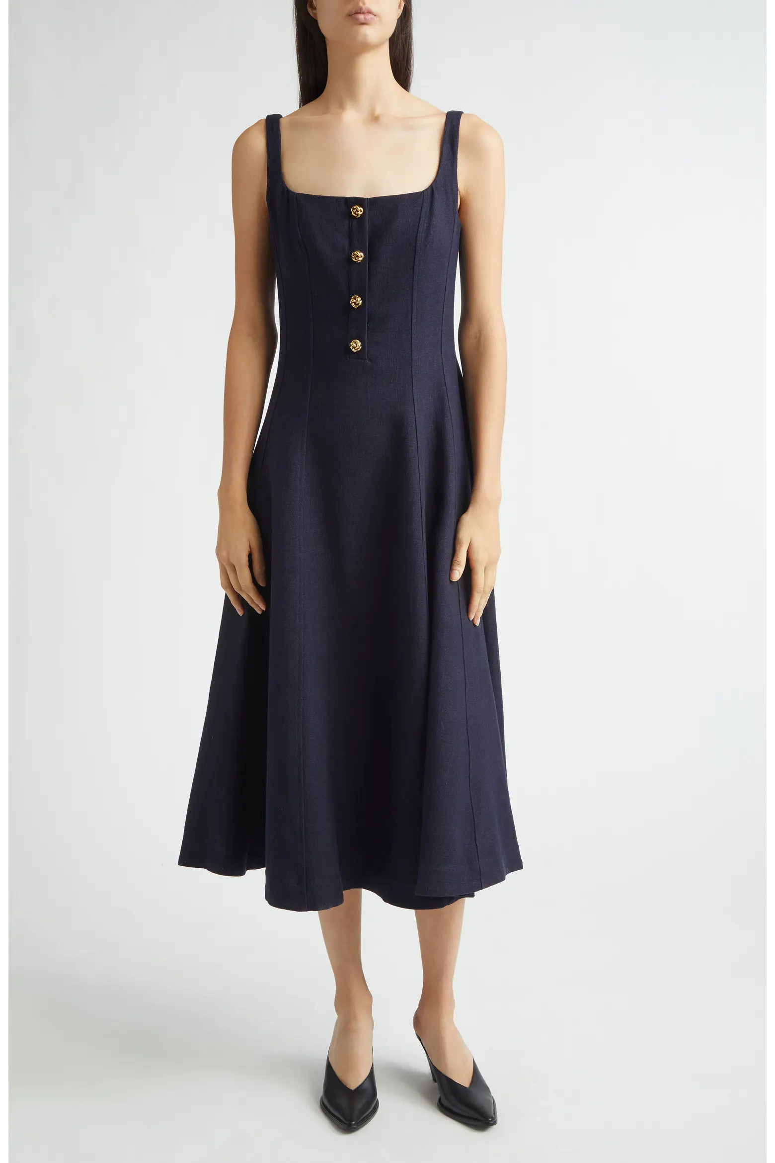 Orrie Sleeveless Linen Blend Midi Dress (Women) | Nordstrom | Nordstrom