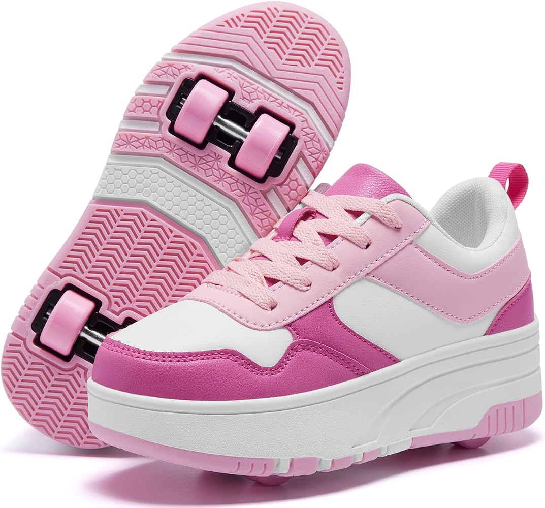 Roller Skate Shoes for Kids Girls Boys Detachable Wheeled Fashion Sneakers | Amazon (US)