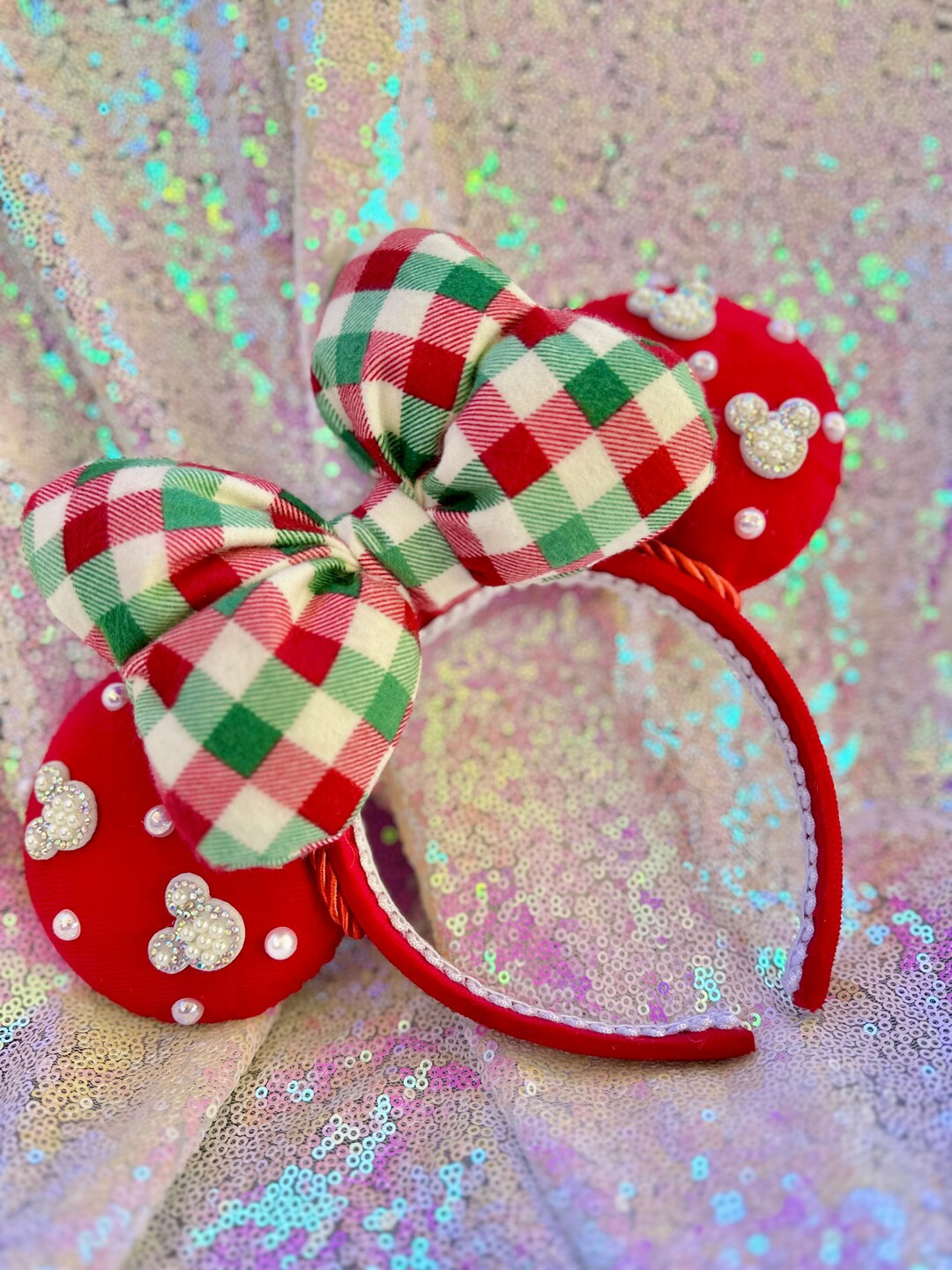 Christmas Plaid Minnie Ears - Etsy | Etsy (US)