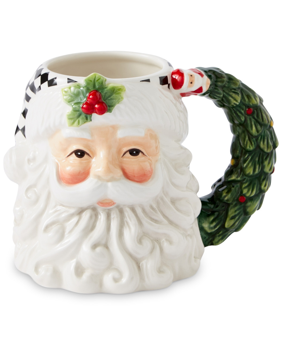Spode Christmas Tree Black & White Santa Mug - Green | Macy's