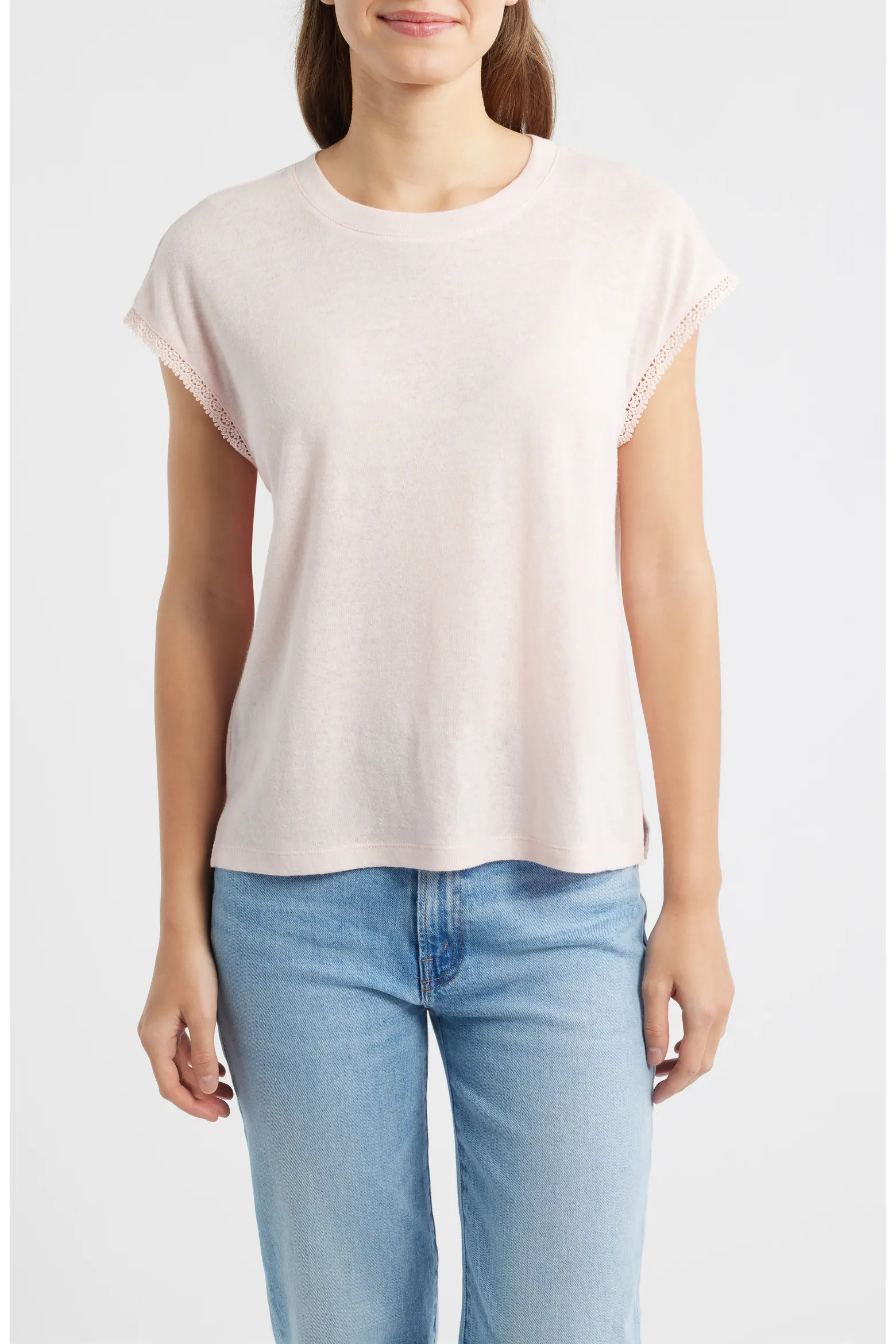 Crochet Cap Sleeve Tee (Women) | Nordstrom | Nordstrom