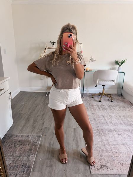 Amazon fashion summer casual outfit love these cropped tees, they wash well and fit amazing, I did a size small 

Shorts in size 28 w which is my true size 

Abercrombie, Amazon, Amazon fashion, petite fashion, petite style, summer outfits, white shorts 

#LTKFindsUnder50 #LTKStyleTip #LTKMidsize