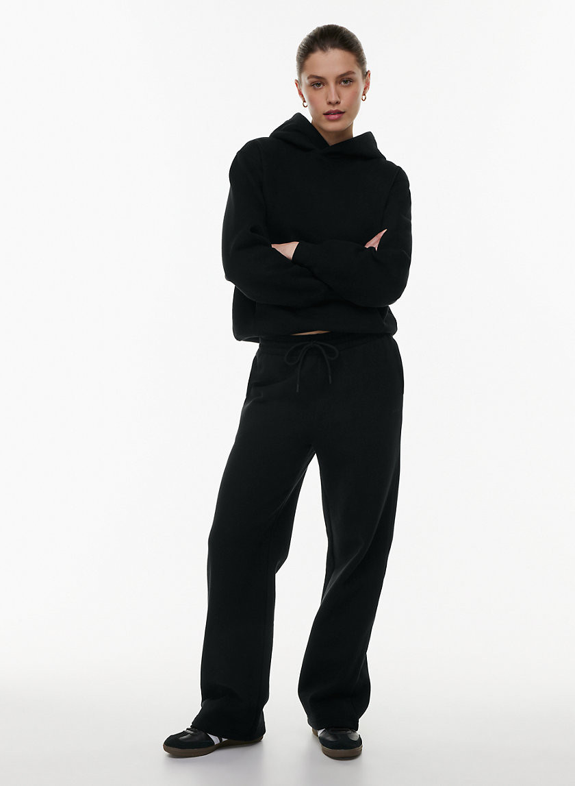 Aritzia Cozy Sweatfleece Boyfriend Wide Sweatpant in Black | XS | Aritzia