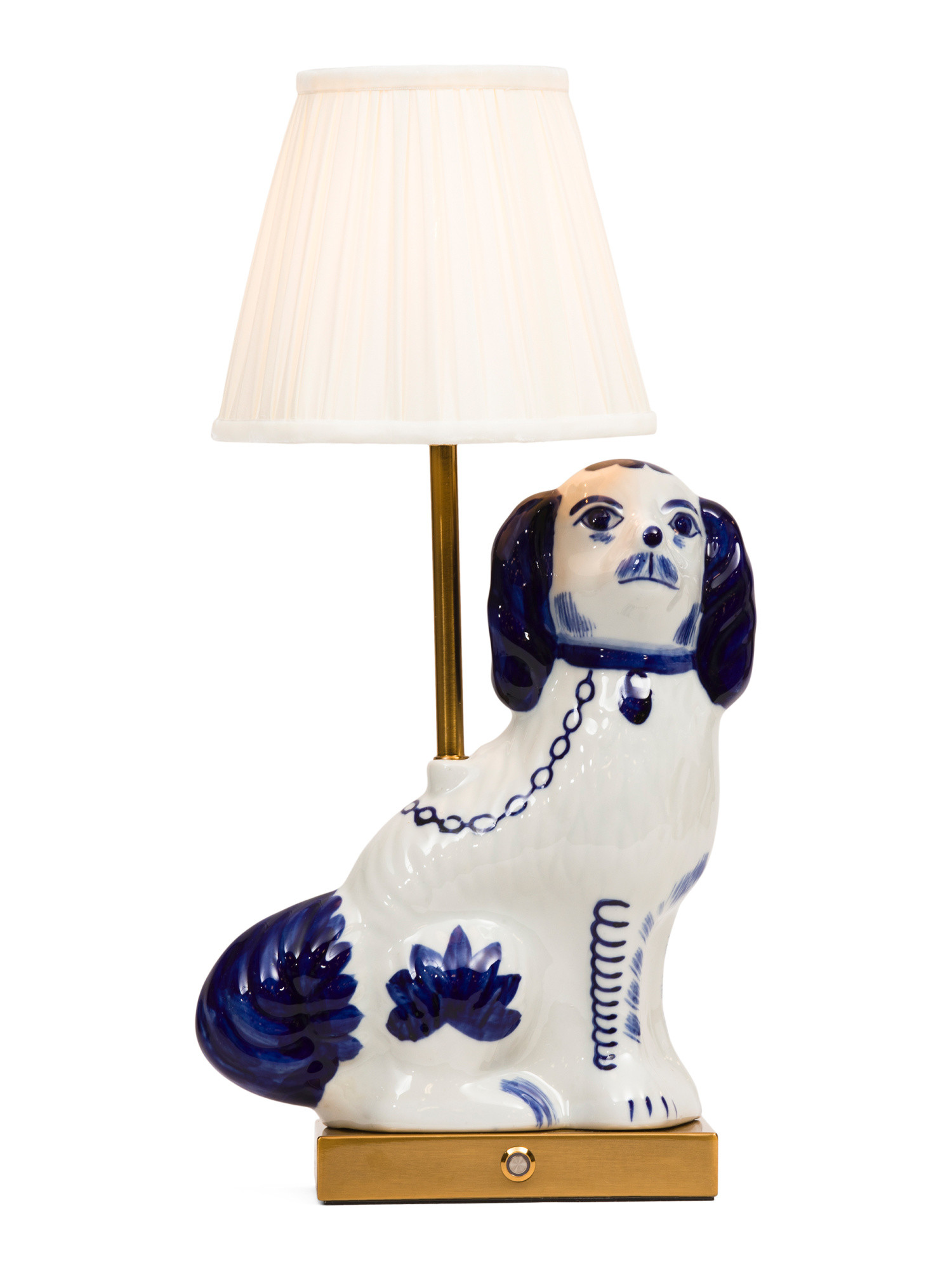18in Cordless Staffordshire Dog Lamp With Pleated Shade | TJ Maxx