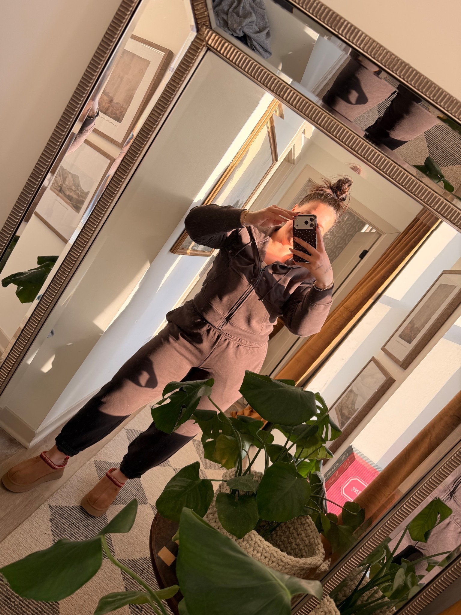Literally obsessed with this sweatsuit set! The brown is everything and it is tall girl friendly!! I’m 5’8” and I have the pants rolled up on the bottom! I have multiple colors from last year as well… 10/10 