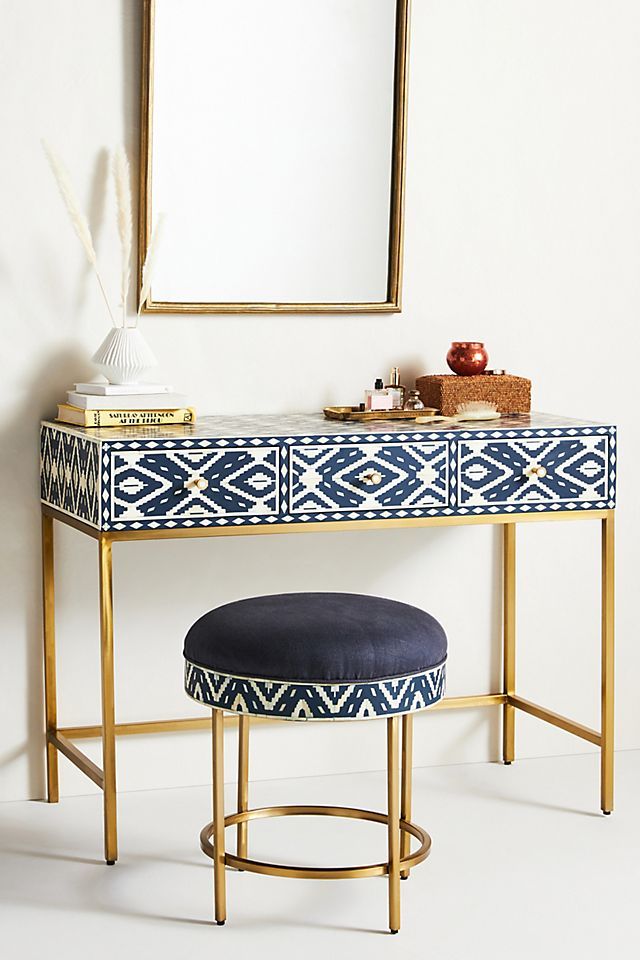 Ikat Inlay Vanity Table | Anthropologie (US)