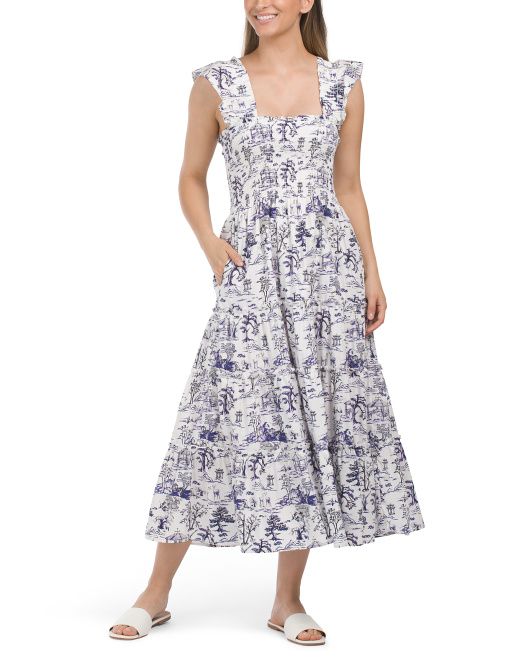 Cotton Sleeveless Floral Print Maxi Dress | TJ Maxx