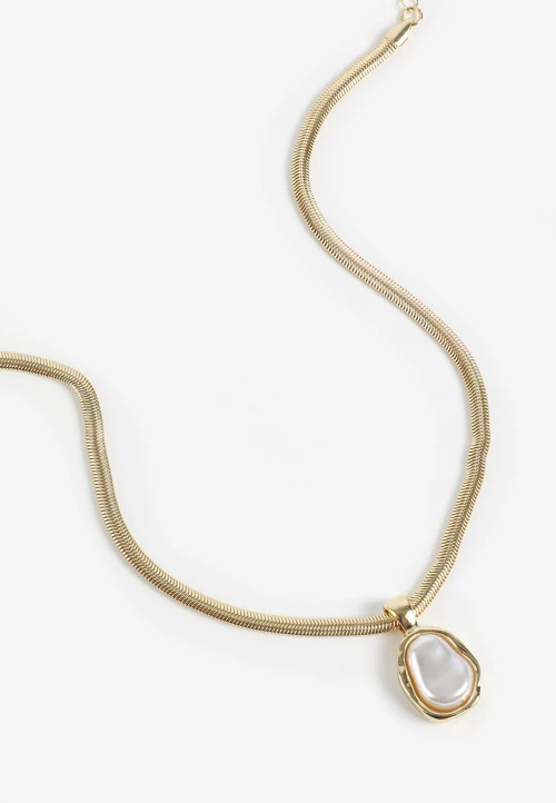 Gold Faux Pearl Pendant Necklace | Maurices
