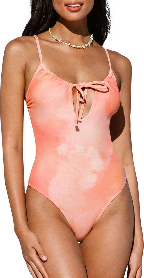 Holiday Sunrise Ruched Tied One-Piece Swimsuit | Nordstrom Rack