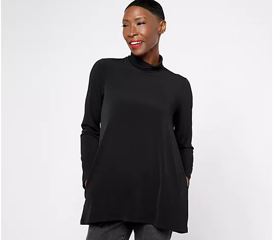Susan Graver Modern Essentials Reg Liquid Knit A-Line Tunic | QVC