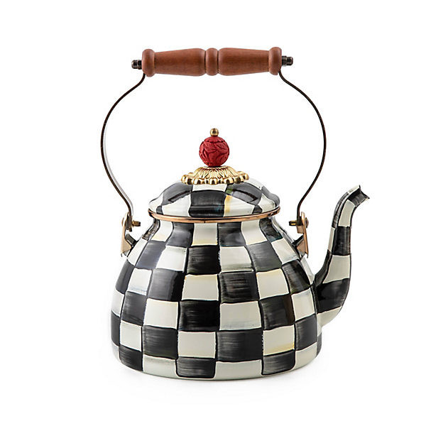 MacKenzie-Childs Courtly Check 2 Quart Tea Kettle | MacKenzie-Childs