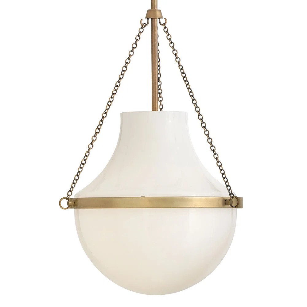 Vena Teardrop Single Light Pendant with Hand-Blown Etched Opal Glass | Wayfair North America