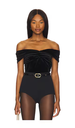 Velvet Off Shoulder Top in Black001 | Revolve Clothing (Global)