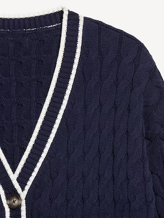 Slouchy Cable-Knit Cardigan Sweater | Old Navy (US)