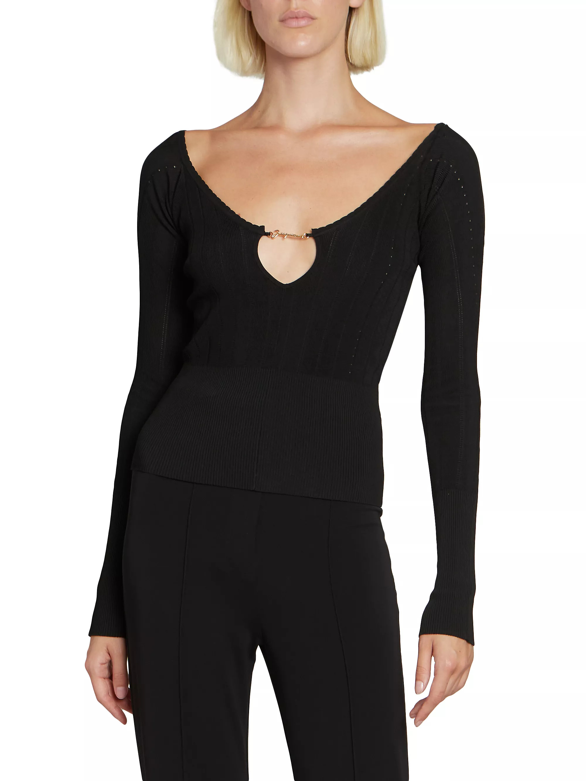 Shop Jacquemus Pralu Logo Hardware Top | Saks Fifth Avenue | Saks Fifth Avenue