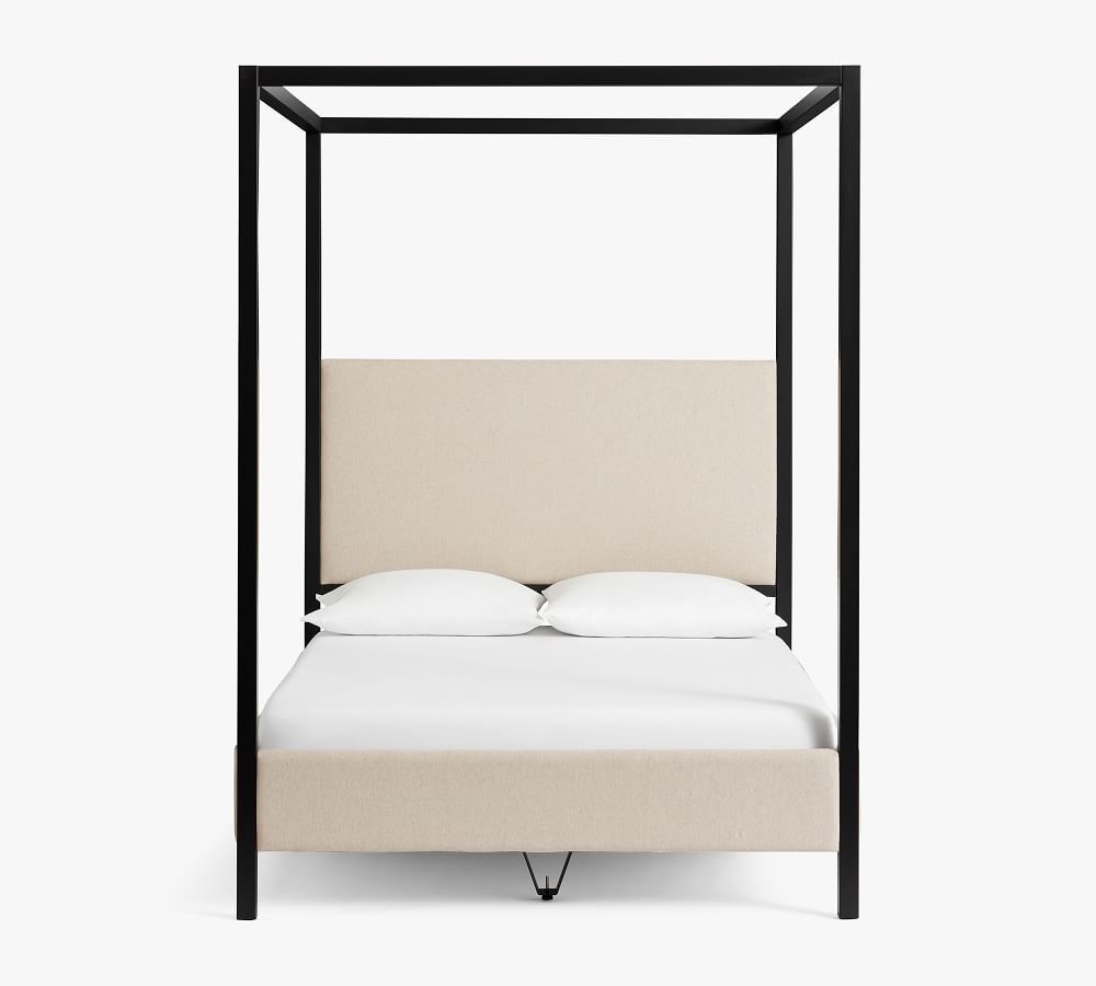 Atwell Metal Canopy Bed, Black, King | Pottery Barn (US)
