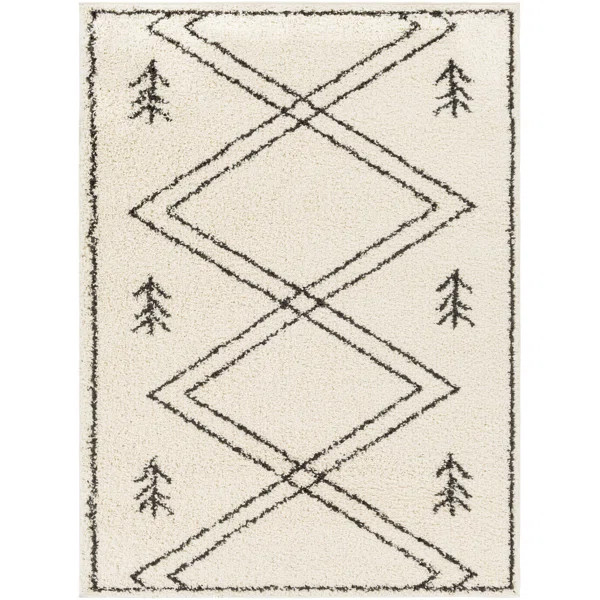 Tana Geometric Black/Ivory Area Rug | Wayfair Professional