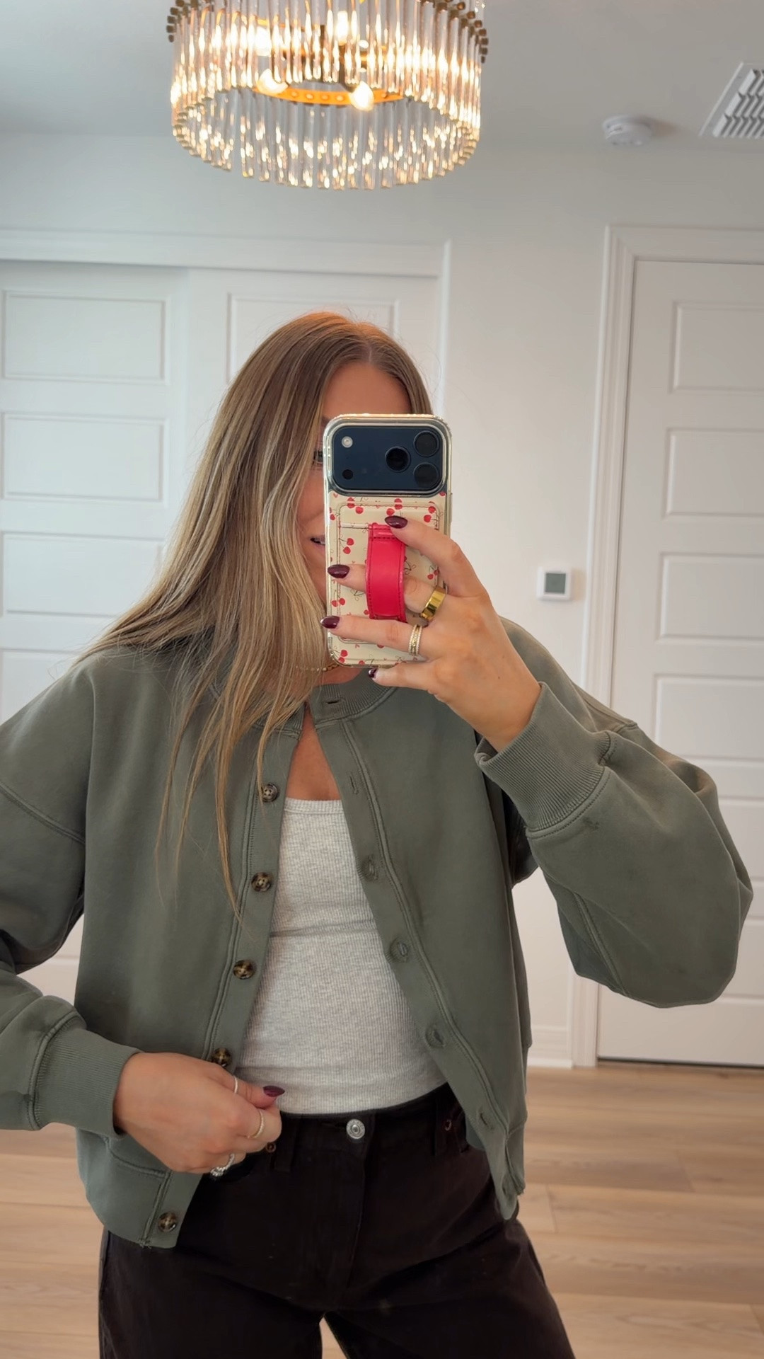 Sweatshirt cardigan! Wearing a medium