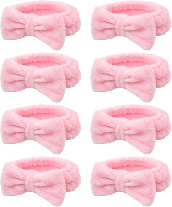Semato 8 Pcs Pink Spa Headband for Washing Face and Makeup Bridesmaid Proposal Gifts for Women Co... | Amazon (US)
