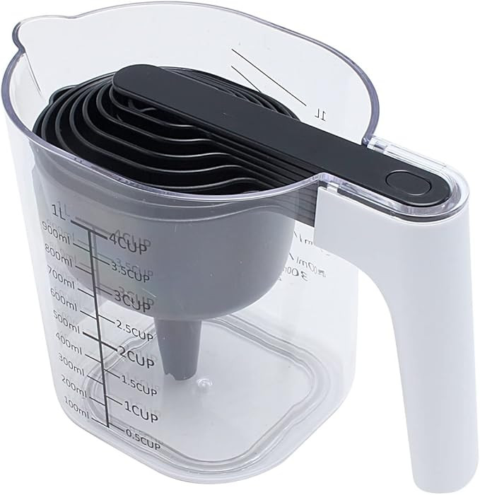 COOK WITH COLOR Measuring Cup Set - 9 PC. Nesting Stackable Liquid Measure Cup, Dry Measuring Cup... | Amazon (US)