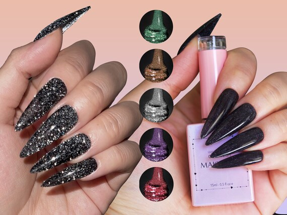 15ml Dazzle Nail Reflective Glitter Diamond UV Gel Nail Art Soak Off Sparkle Shiny UV Nail Polish... | Etsy (US)