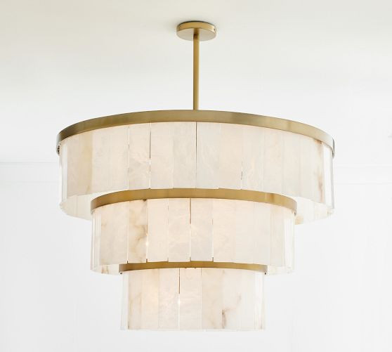 Windham Alabaster 3 Tier Chandelier (35") | Pottery Barn (US)