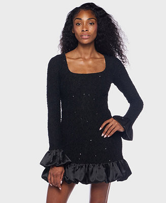 Women's Sequin Long Sleeve Dress | Macy's