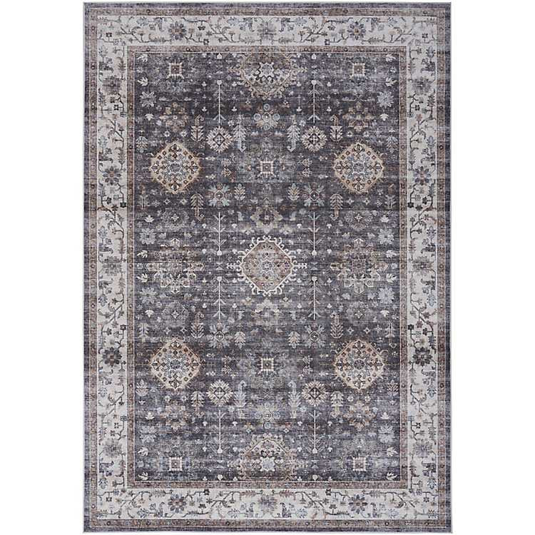 New! Fulton Charcoal Medallion Area Rug, 5x7 | Kirkland's Home
