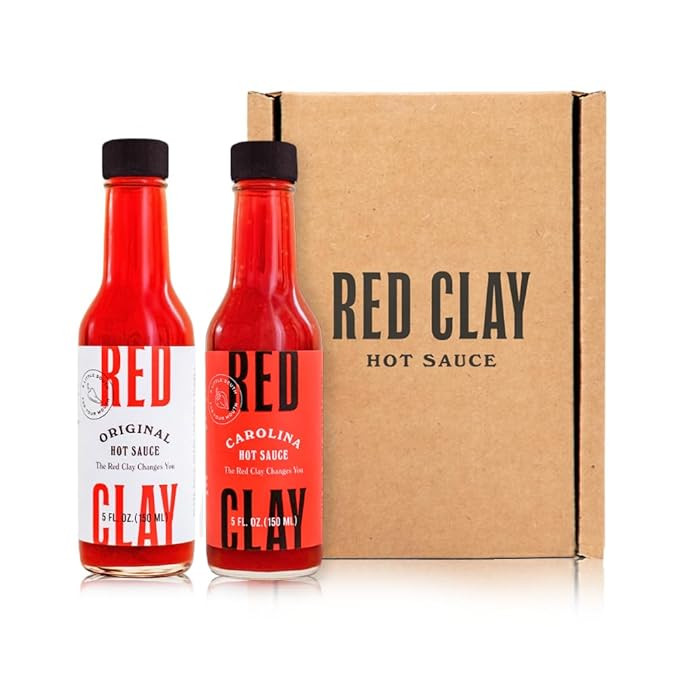 Red Clay Original Hot Sauce & Carolina Hot Sauce in Red Clay Gift Box - Cold-Pressed Fresno Peppe... | Amazon (US)