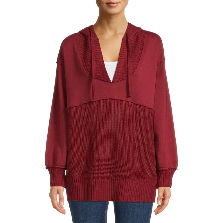 Time And Tru Women's Mixed Media Hoodie | Walmart (US)