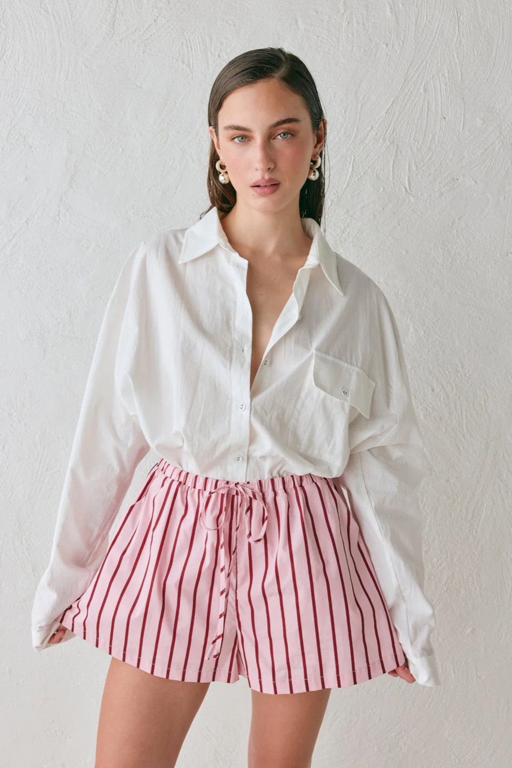 Annika Shorts Berry Stripe | VRG Grl