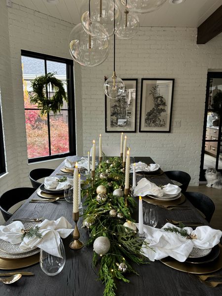 Holiday Tablescape Inspo.  I love dressing a table with greenery, lights and sparkle! ☺️. This is perfect for the holiday season!  The one piece centerpiece is SOLD OUT but I linked a similar option that will give the same look! 


Christmas party, NYE, garland, wreath

#LTKHoliday #LTKhome #LTKstyletip