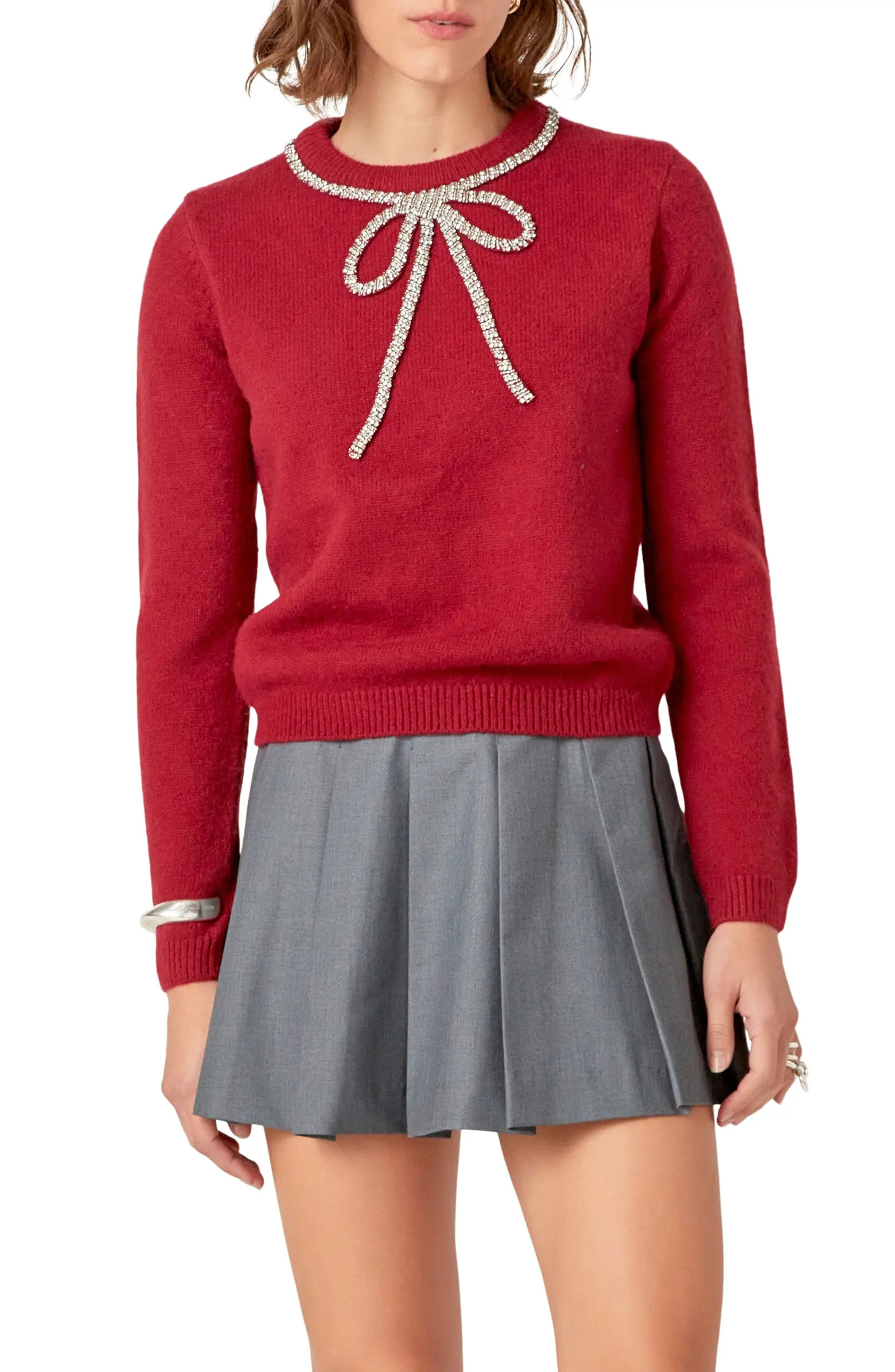 Rhinestone Bow Sweater | Nordstrom