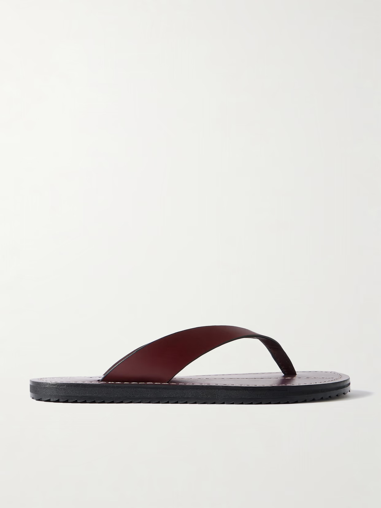 A Emery - Flora Leather Flip Flops - Merlot - IT37 | NET-A-PORTER APAC