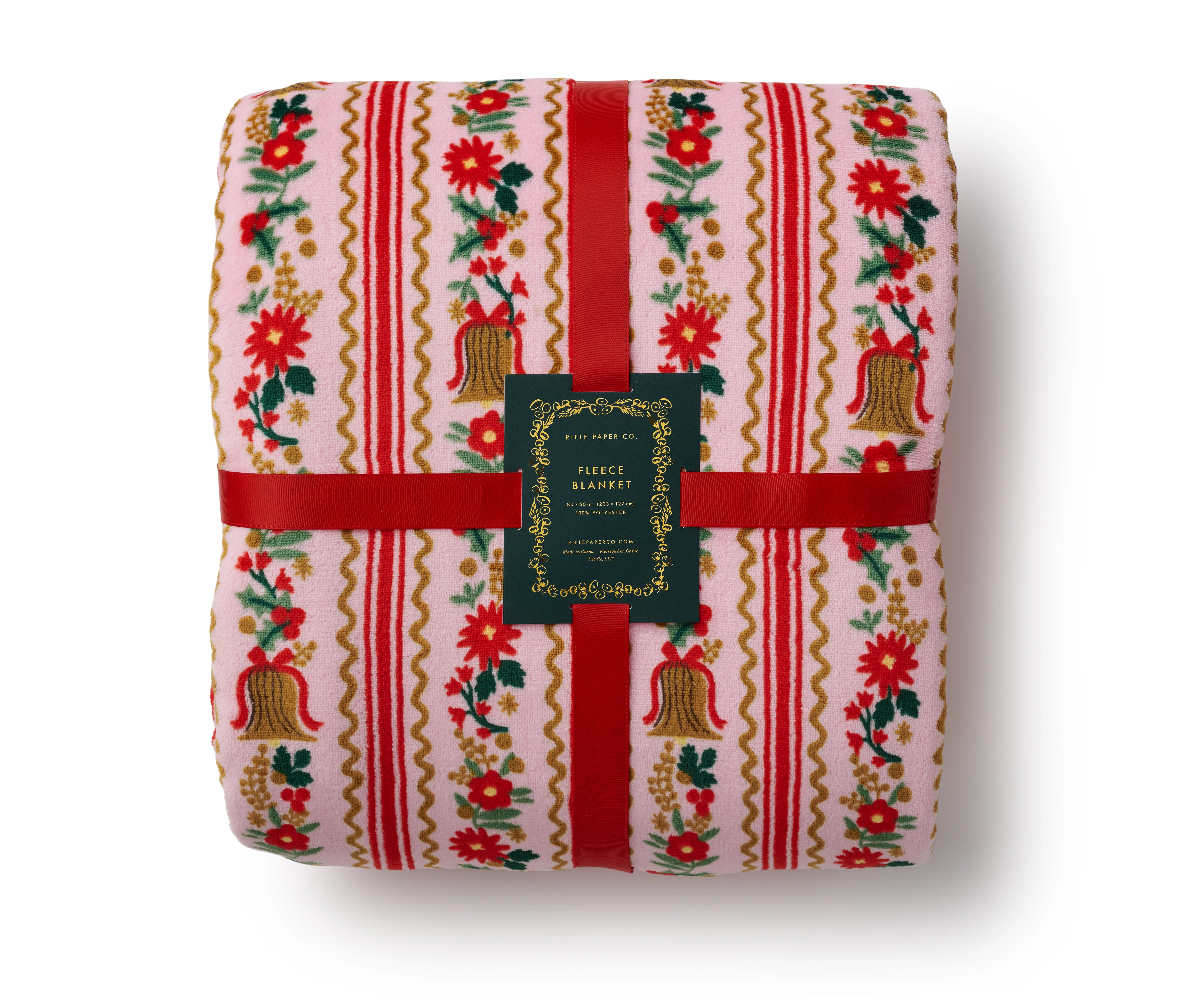 Rifle Paper Co. Holly Jolly Fleece Blanket | Wayfair North America