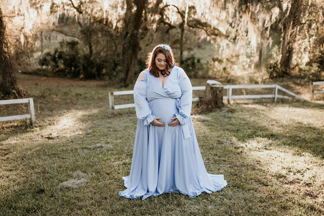 Blue Maternity Dress for Baby Shower Perfect for Expecting Mom Blue Baby Shower Dress Plus Size P... | Etsy (US)