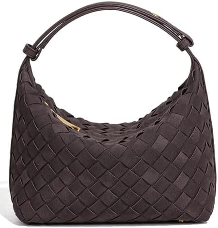 Slouchy Suede Woven Hobo Bags Women Cute Underarm Shoulder Bag Crescent Crossbody Purses Travel S... | Amazon (US)