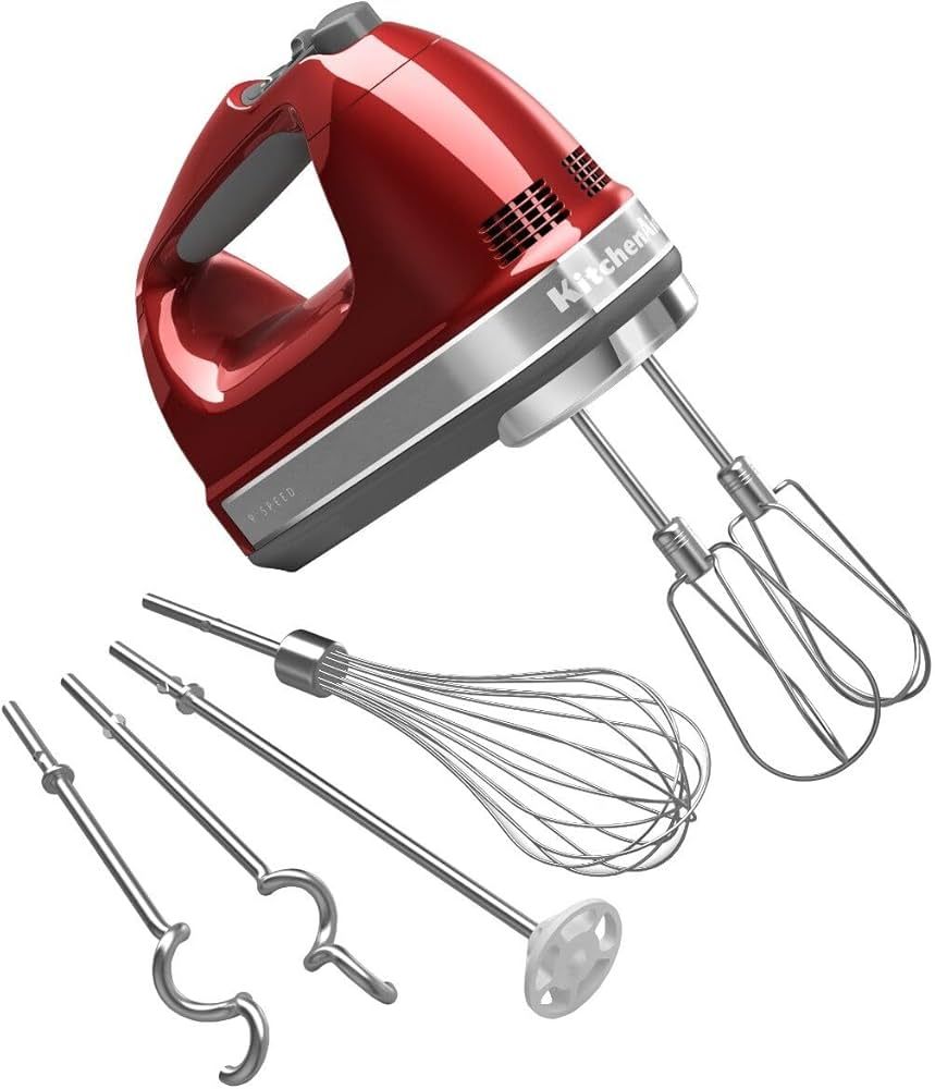 KitchenAid 9-Speed Digital Hand Mixer with Turbo Beater II Accessories and Pro Whisk - Candy Appl... | Amazon (US)