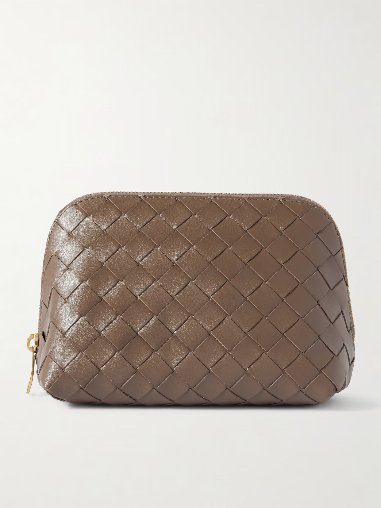 Bottega Veneta - Half Moon Medium Intrecciato Leather Pouch - Brown | NET-A-PORTER (US)